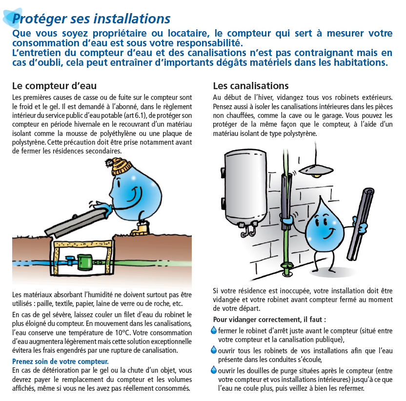 Protégez votre compteur d'eau du froid et du gel ! - Eaux de Vienne